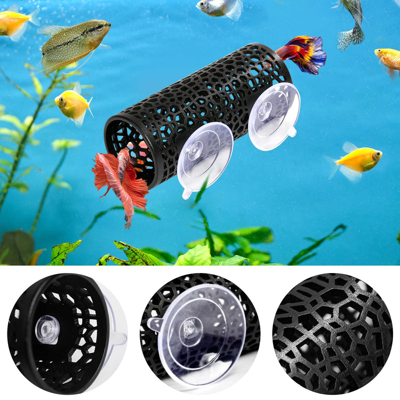 Betta fish toys,Betta tunnel black,Small hole Hollow Betta Fish cave,safer for small fish shrimp Betta guppies,Aquarium decor Fish Tank accessories decorations Hideout Tube - PawsPlanet Australia