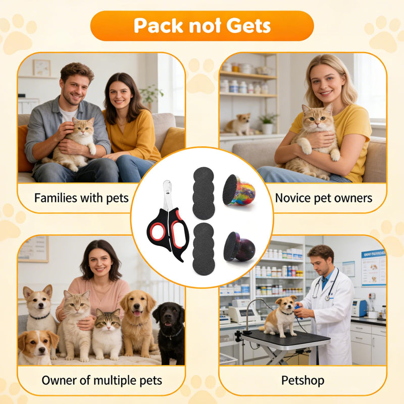 Dog Nail File Scratch Board Pad, Wooden Handicraft Scratch Pad for Cat & Dog Nails with 8PCS Replaceable Filing Disc Sandpaper, Professional Pet Nails Clipper Cat Nails Trimmer and Dog