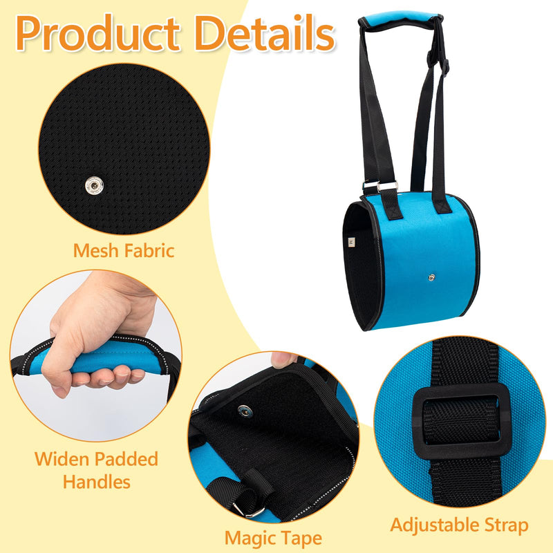 Dog Lift Harness Dog Sling for Large Dogs, Portable Dog Carrier Sling for Back Legs, Ajustable Hip Support Harness for Weak Rear Leg, Assist Senior Disabled Joint Injuried and After ACL Medium Blue - PawsPlanet Australia