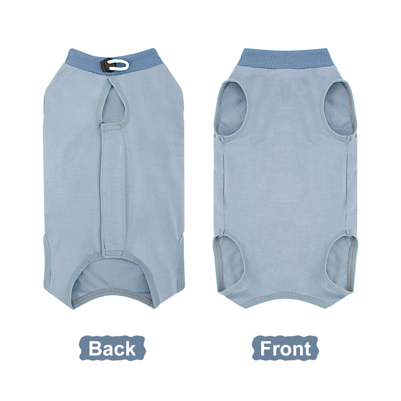 Cat Recovery Suit for Abdominal Wounds or Skin Diseases, Cat Onesie for Cats After Surgery Female Kitten Recovery Suit, Breathable E-Collar Alternative for Cats After Spay Anti Licking Wounds Blue-Grey Medium
