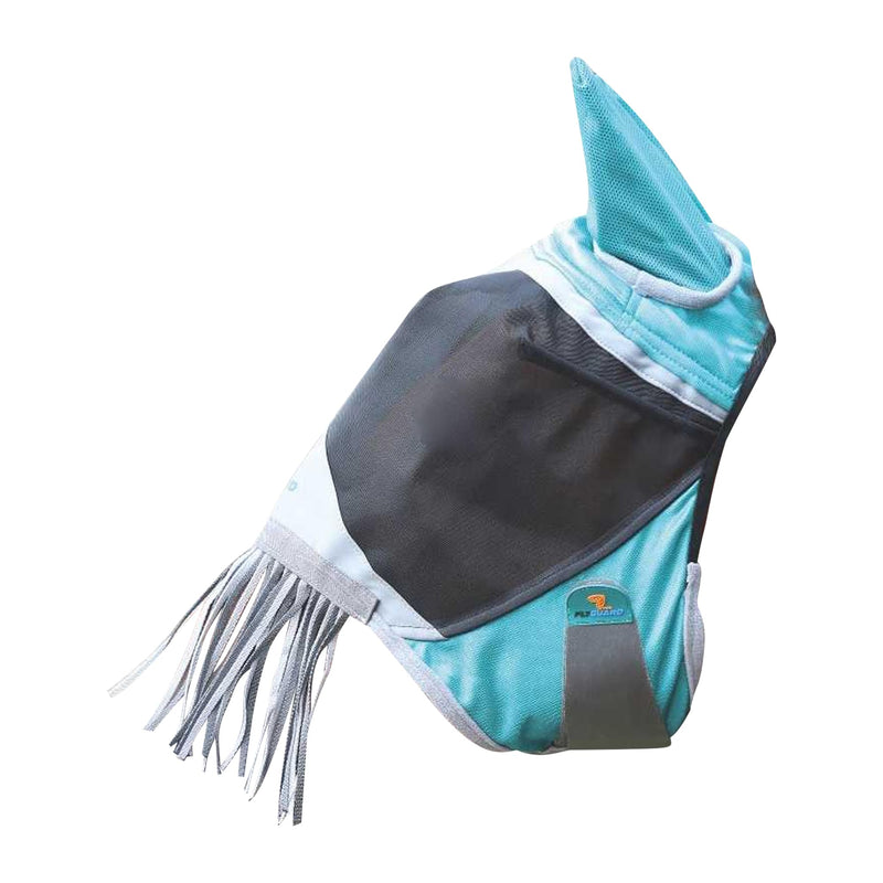 Deluxe Fly Mask with Nose Fringe (Cob, Green)