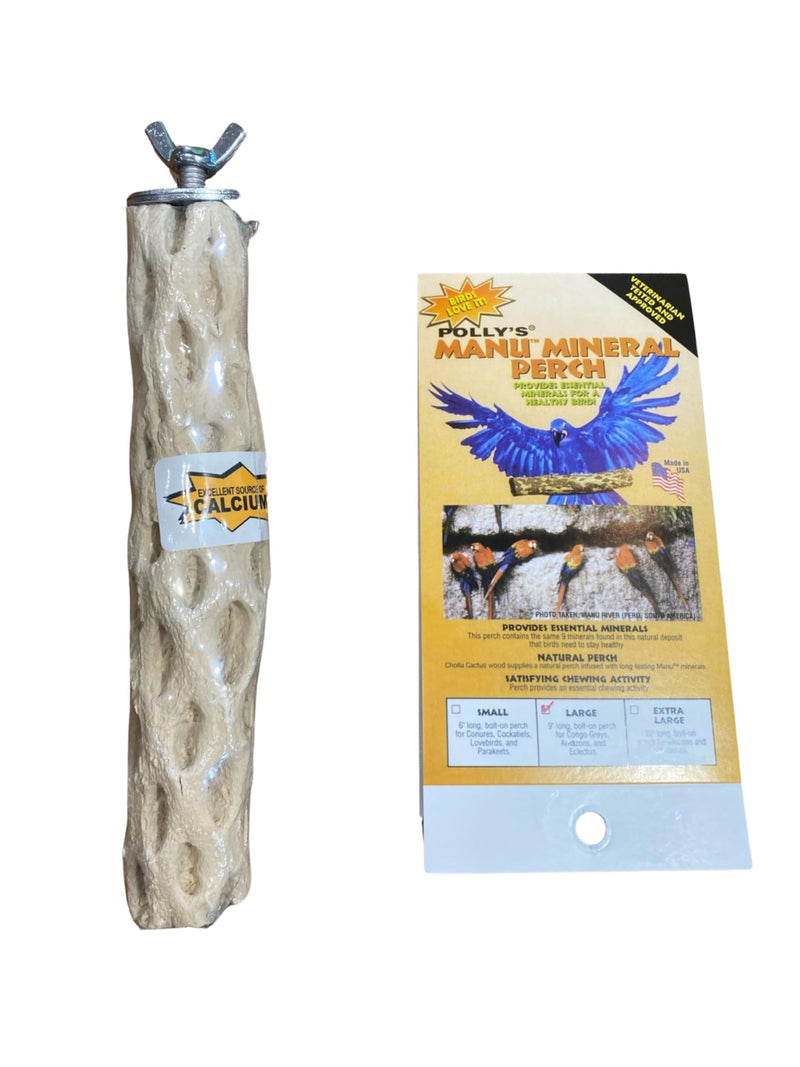Polly's Manu Mineral Perch for Parakeets, Cockatiels, Macaws, Amazons (Large) Large - PawsPlanet Australia