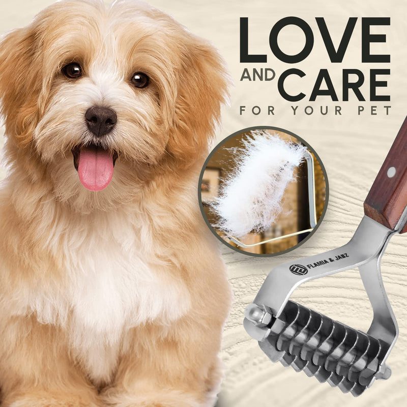 Flamia & Jabz Undercoat Rake for Dogs & Cats, Dematting Grooming Stripper Tool (8 Blades) 8 Blades - PawsPlanet Australia