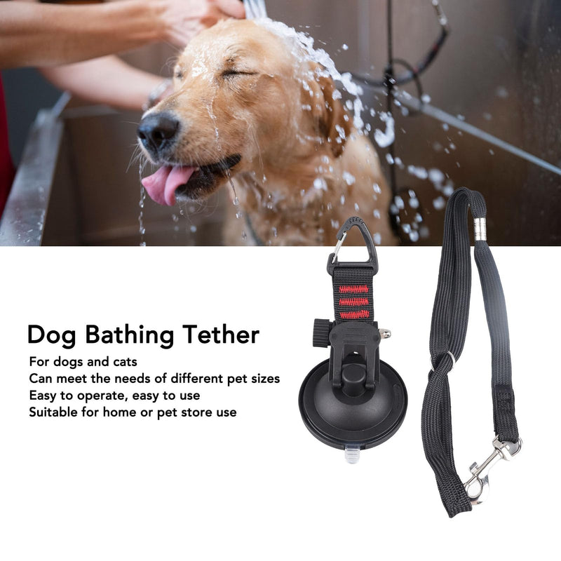 Dog Bathing Tether, Adjustable Collar Dog Tub with Suction Cup, Restraint Leash for Dog Cat Shower and Grooming, Rubber Material, Portable and Compact - PawsPlanet Australia