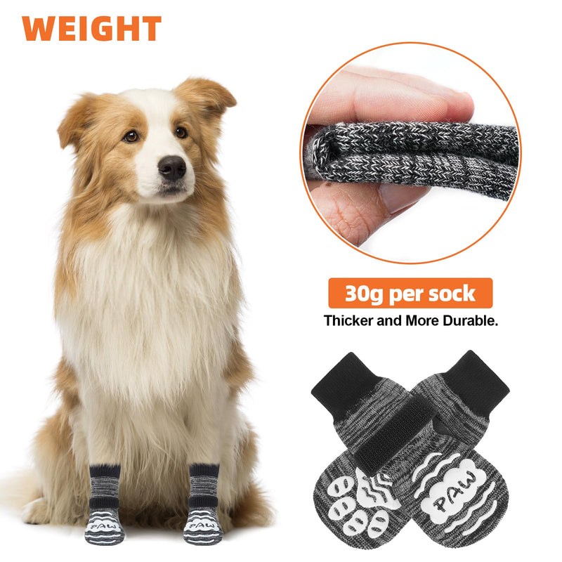 Dog Socks to Prevent Licking Paws,Grippy Socks for Senior Dog,Dog Booties for Small Medium Large Dogs Paw Protector with Grips for Hardwood Floor,Non Slip Socks for Hot/Cold Pavement,Fall Paw Grey S(Paw Width:1.8") - PawsPlanet Australia