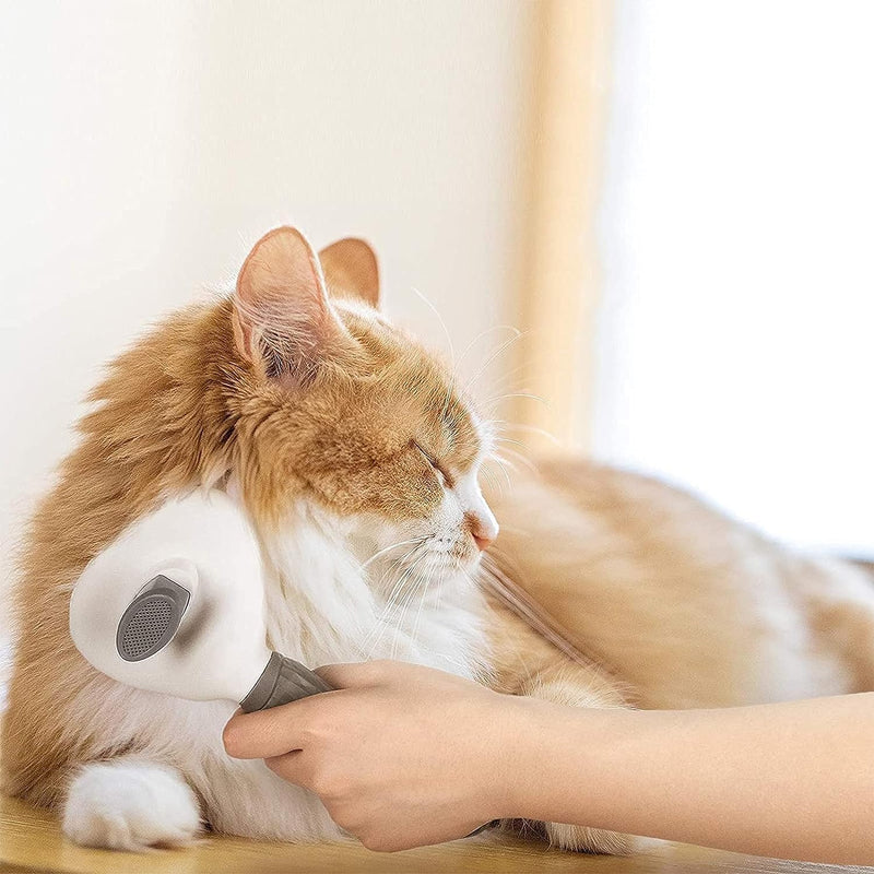 Cat Brush for Shedding Dog Brush with Release Button Hair Comb, Cat Grooming Slicker Brushes Kit, Self Cleaning for Dog Pet, Cat Fur Brush for Long or Short Haired Cats Kitten Pets (Grey) - PawsPlanet Australia