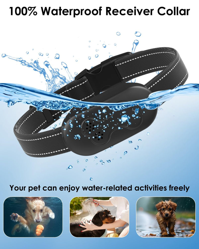 Dog Shock Collar with Remote Control - Shock Collar for Dogs IPX7 Waterproof Dog Training Collar with Beep Vibration Static Correction Flashlight Long-Lasting Battery Safe Training for dogs 10–120 lbs Black - PawsPlanet Australia