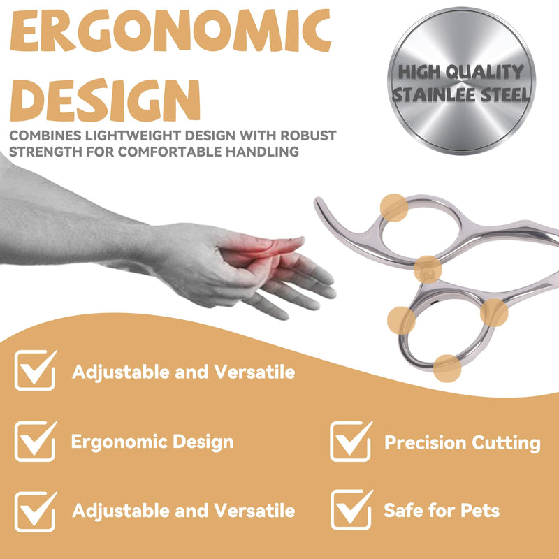 Metal 9 In Curved Grooming Scissors for Dogs and Cats,Aurevion 30-Degree Curves Shears for Hair Cutting with Pet at Home & Outdoor,Lightweight Stainless Steel Clippers for Dog Trimming Face,Paws 9 Inch - PawsPlanet Australia