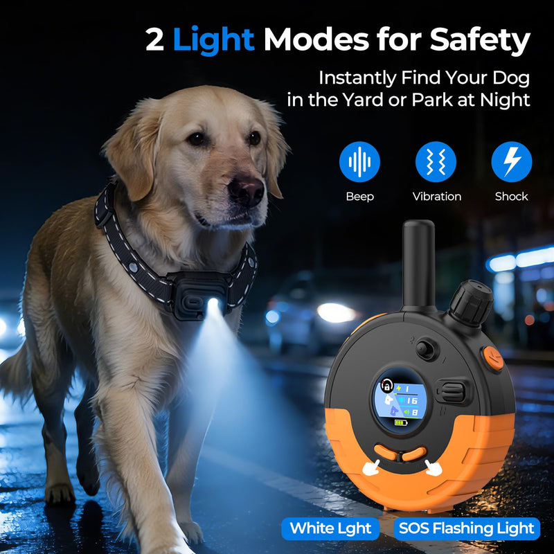 RPZ Dog Shock Collar with Remote Control, Dog Training Collar, E Vibration Collar for Large Medium Small Dogs, 4 Training Modes Rechargeable IPX7 Waterproof 4200FT, 2pcs 2 pcs - PawsPlanet Australia