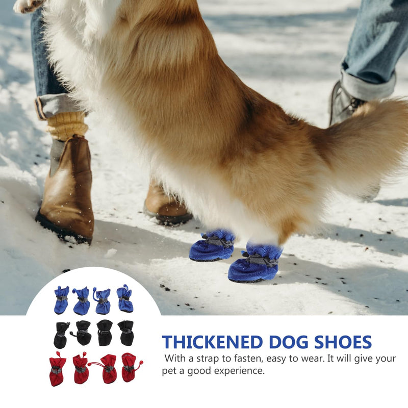 12Pcs Dog Shoes Anti-Slip Sole Dog Boots & Paw Protector for Small Medium Pet Rainy Days Outdoor Use Keeps Paws Dry Warm M