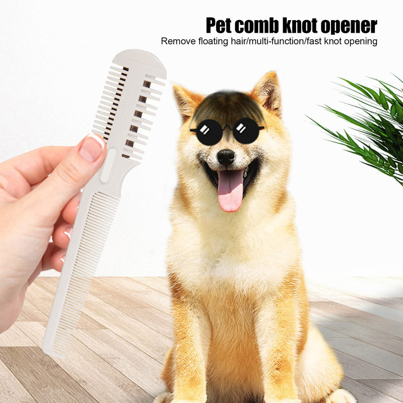 Pet Hair Trimmer Comb, 2-in-1 Trimming & Pet Floating Comb with 5 Replacement Blades,Safe Grooming for Dog Cat Removal,Thinning Combs for Hair Cutting - PawsPlanet Australia