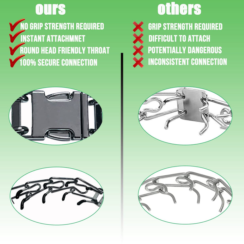 Prong Training Collar for Dogs, Adjustable Dog Pinch Collar with Quick Release Buckle, No Pull Collar for Small Medium Large Dogs, Two Extra Link and Twenty pc Caps (M/L (17-23" Neck, 3.2mm)) M/L (17-23" Neck, 3.2mm) - PawsPlanet Australia