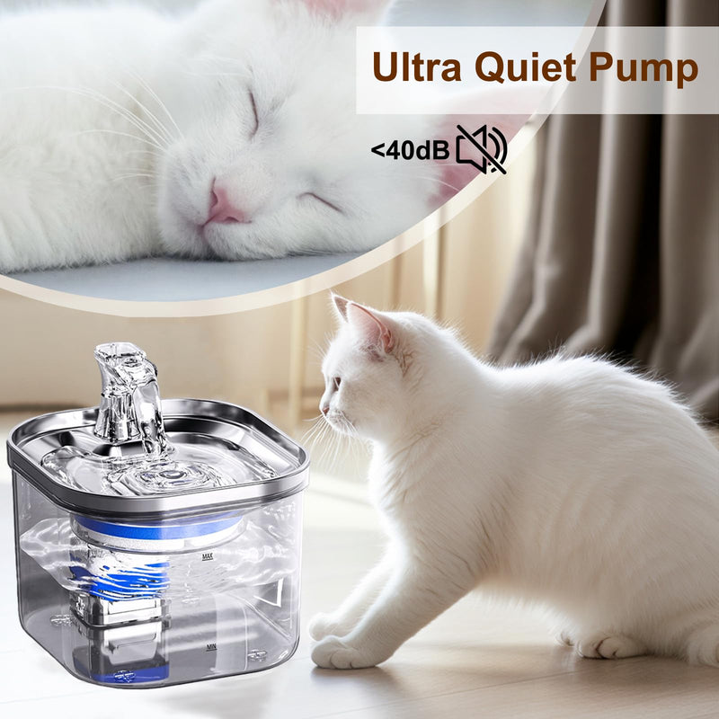 Cat Water Fountain, 85oz/2.5L Pet Water Fountain, Automatic Cat and Dog Water Dispenser for Cats, Dogs, Multiple Pets - PawsPlanet Australia