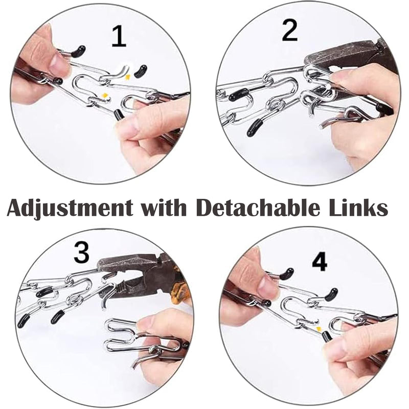 Pinch Collar - Adjustable Prong Collar for Small to Large Dogs with Comfort Rubber Tips (L, 18'-20') L (Neck:18''-20'' Weight：60-90 lbs) Luxury Silver - PawsPlanet Australia