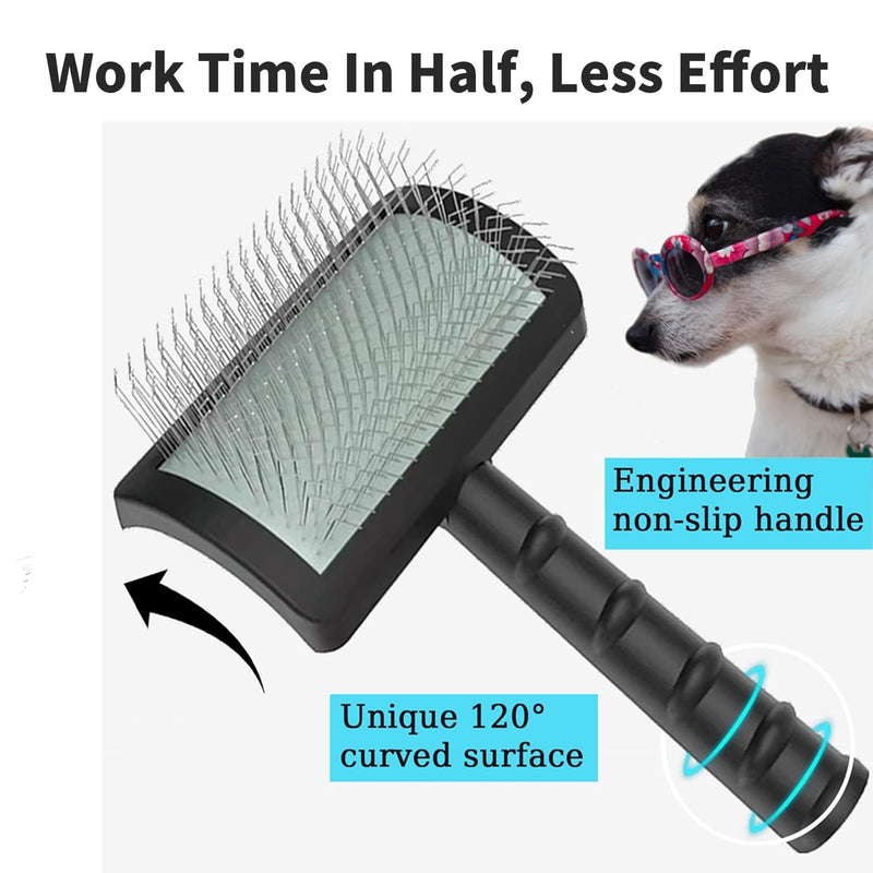 2PCS Slicker Brush for Dogs & Pet Comb, Professional Dog Grooming Brush with Extra Long Pins to Effectively Remove Tangles, Knots and Mats for Cockapoos, Labradoodles, Cavapoos and Golden Doodles - PawsPlanet Australia