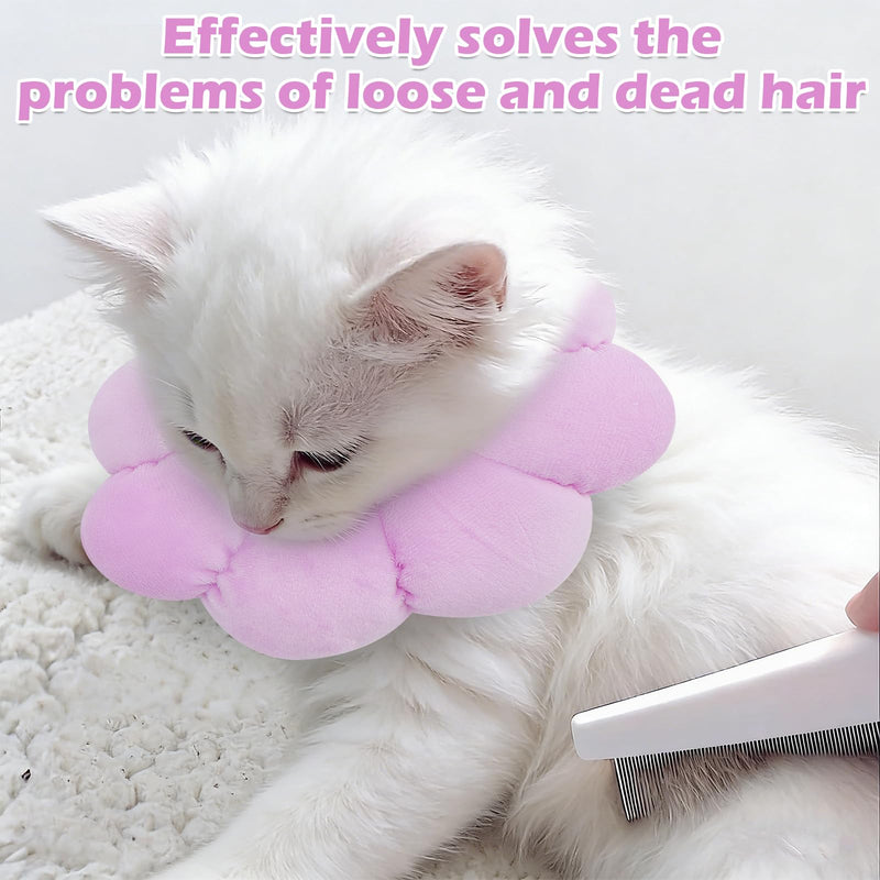 Soft Cat Collar with 1 Flea Comb, Cat Collar Lick Protection Cat, Adjustable Collar for Cats and Small Dogs, Cat Collar Recovery Cat Collar After Surgery (Purple, M)