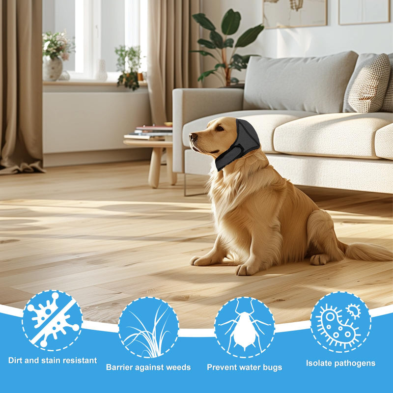 Dog Ears Cover, Dog Swim Ear Covers for Grooming, Bathing, Waterproof Adjustable Pet Shower Wrap Noise Protection for Blow Drying Sleep Help Headband(M)