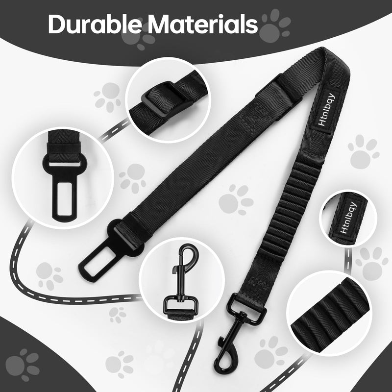 Thickened Dog Seat Belt for Car, 3 Pack Set Retractable Dog Car Leash Adjustable Dog Seat Belt for Vehicle Nylon Pet Safety Seat Belts Heavy Duty & Elastic,Seat Belt for Large Dogs in Car, Black - PawsPlanet Australia