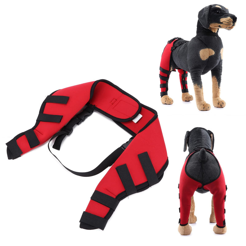 GLOGLOW 1 Pair Dog Hind Leg Braces, Dog Rear Leg Hock Wraps Canine Elbow Protector for Ligament Injuries Sprains(Red L) Boots - PawsPlanet Australia
