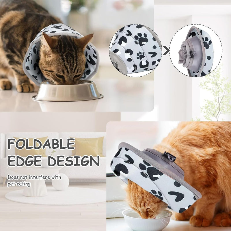 Cat Collar Soft, Soft and Adjustable Cat Collar, Pet Collar, Lightweight Dog Collar, Prevents Licking Wounds, Cat Collar (Grey, S)