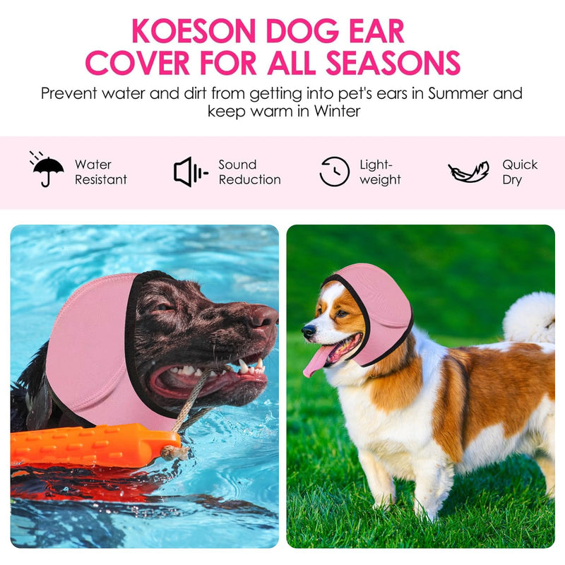 Dog Swim Ear Covers,Swimming Waterproof Dog Ear Caps,Dog Ear Muffs Noise Protection,Waterproof Adjustable Cat Ear Shower Wrap,Pet Ear Covers for Anxiety Relief,Swimming,Grooming,S S