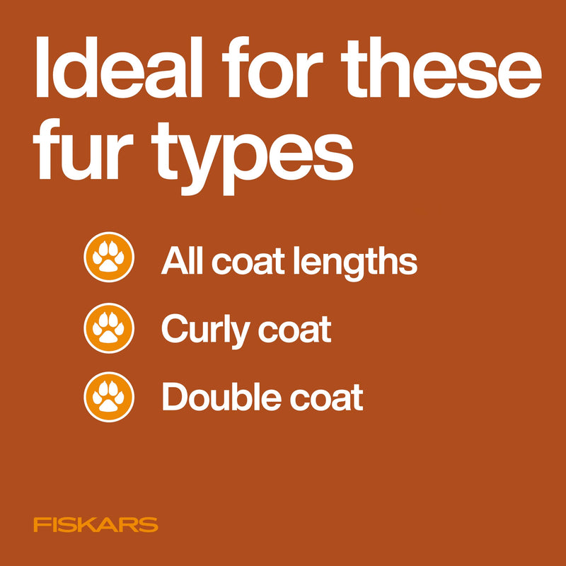 Fiskars Pet Massage Brush, Cat and Dog Brush, Flexible Silicone Bristles & SoftGrip™ Handle for Gentle Deshedding, 6.5”, Orange/Black