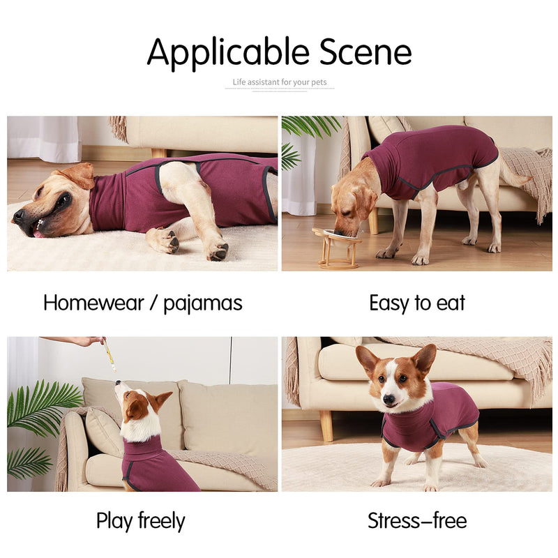 Dog Sweater Pullover Cold Weather Vest for Dogs Dog Sweatshirt Dog Jacket for Indoor and Outdoor Use (X-Large, Wine red) X-Large