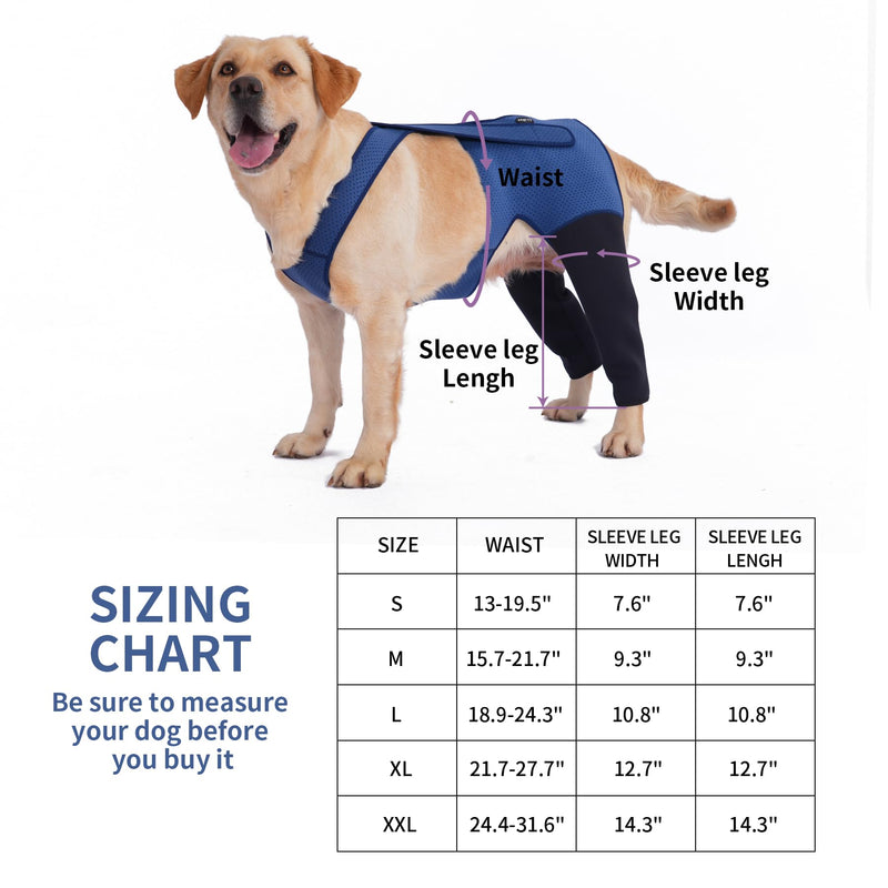 Dog Hind Leg Recovery Sleeve Dog Recovery Suit as Cone Collar Alternative, 2.5mm Thick and Waterproof, Prevent Pet Wounds Licking, Biting (XXLarge) XXLarge