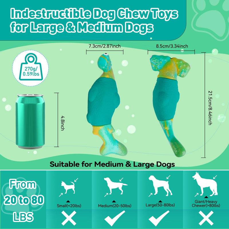 Dog Toys for Aggressive Chewers, Interactive Dog Chew Toys for Large Dogs, Indestructible Squeaky Dog Toys to Keep Them Busy, Tough Dog Toys for Medium/Large Breed Dogs (Green) Green Hammerhead Shark - PawsPlanet Australia