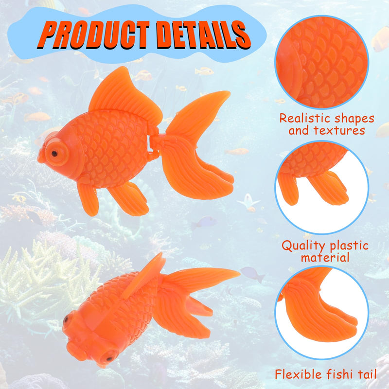20Pcs Fake Goldfish Aquarium Fish Bowl Tank Artificial Floating Plastic Orange Decor Goldfish Plastic Floating Artificial Aquarium Fish Fake Fish Ornament Decorations for Aquarium Fish Tank - PawsPlanet Australia