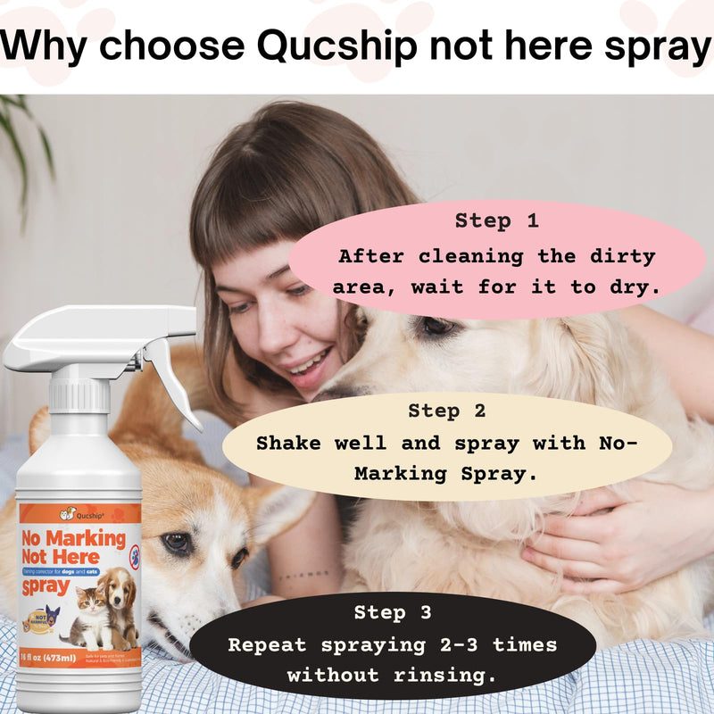Qucship 16oz Effective Dog Stay Away Spray for Training – Psafe Pet Training Aid to Stop Inappropriate Peeing - Stop Dog Urinating in House with No More Peeing in House - PawsPlanet Australia