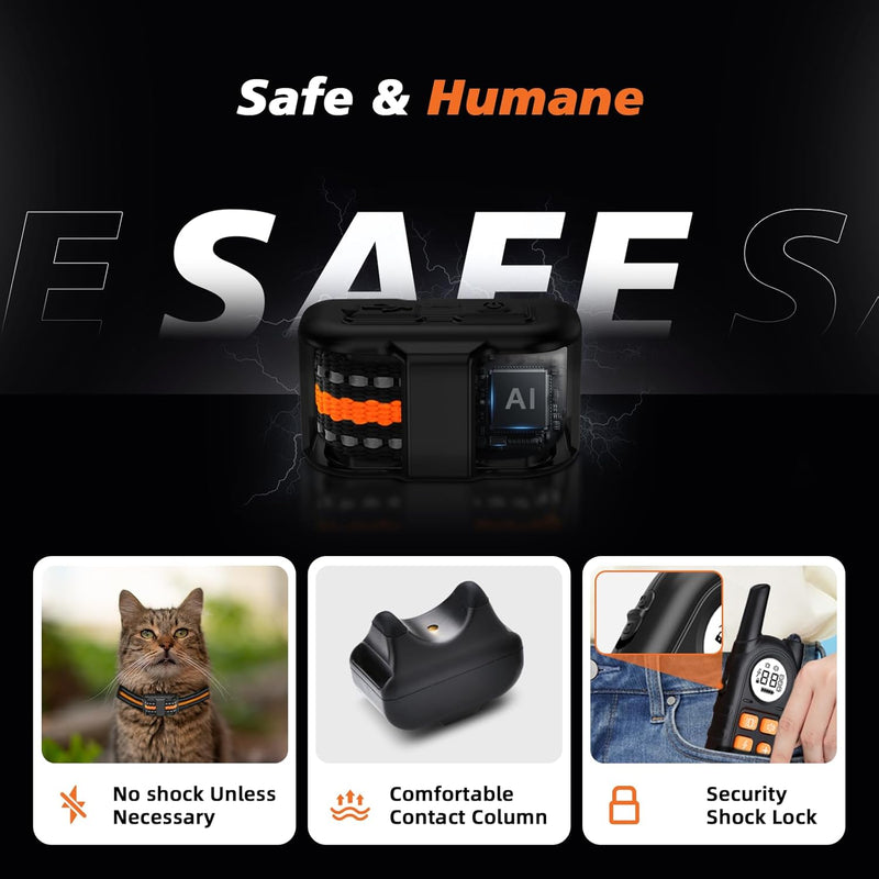 Tiniest Cat Shock Collar, Lightest Cat Training Collar with Remote for Small Cats 5-15lbs & Medium Large Cats/Puppies, Waterproof, Rechargeable, 1300ft Range - PawsPlanet Australia