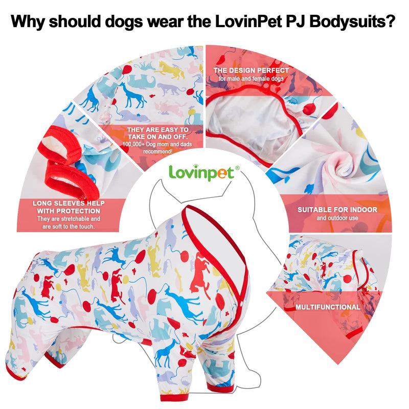 LovinPet Giant Large Dog Pajamas, Big Dog Surgical Recovery Shirt, Lightweight Pullover Dog Pajamas, Stop Shedding for Dogs, Pet PJ's, XL X-Large White - PawsPlanet Australia