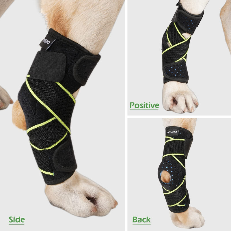 Dog Canine Rear Leg Hock Joint Brace, Pair of Dog Leg Double Compression Brace with Metal Spring Strips, Protects Hind Leg Wounds, Injuries and Sprains Helps Arthritis-M Medium - PawsPlanet Australia