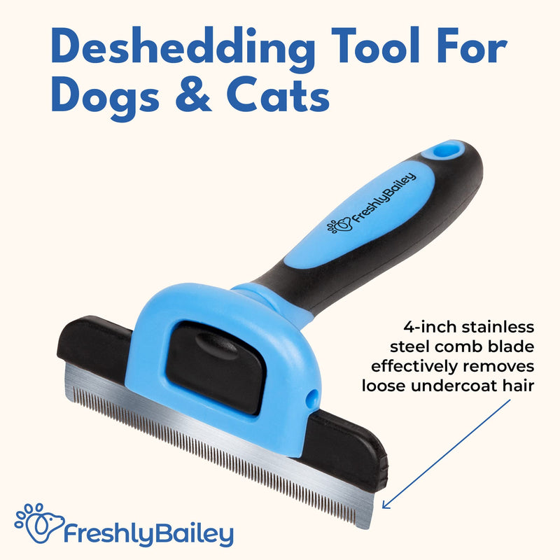 Deshedding Brush for Short Haired Dogs & Cats - Cat and Dog Brush for Shedding Short Hair - Highly Effective Deshedder Grooming Comb - PawsPlanet Australia