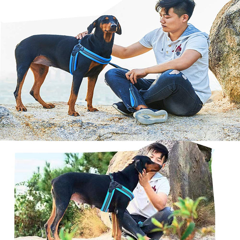 Dog Harness No Pull Ultra Soft Breathable Padded Pet Harness 2 Adjustable Botton, 3M Reflective Pet Harness for Dogs Easy Control for Small Medium Large Dogs (M, Black) M - PawsPlanet Australia
