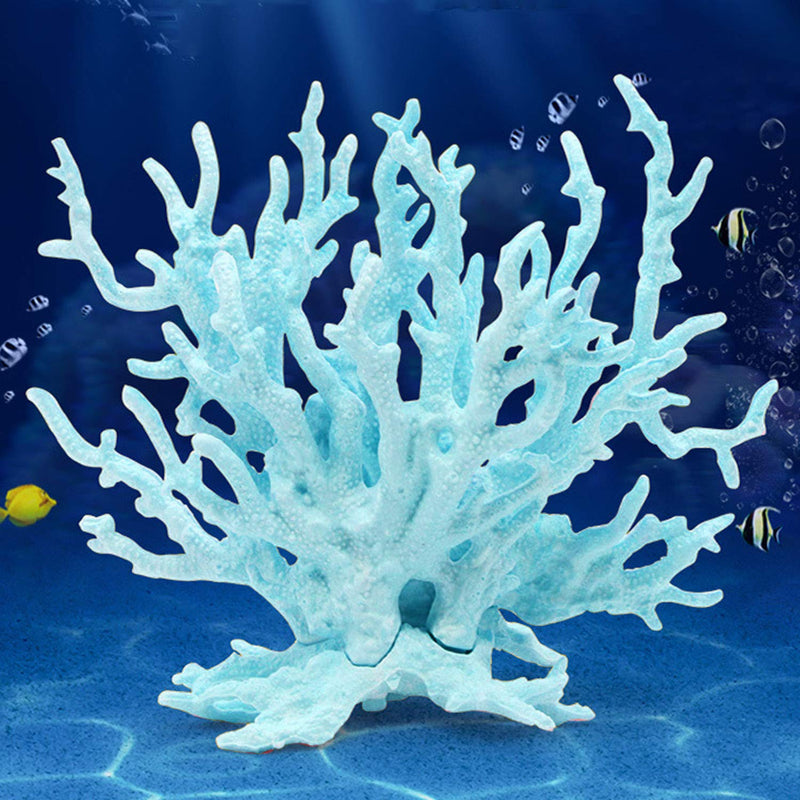 Artificial Aquarium Coral Ornament Plastic Fish Tank Plants Decoration for Aquarium Landscape Blue - PawsPlanet Australia