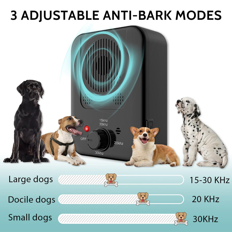 Anti Barking Device, Ultrasonic Dog Barking Deterrent Devices, Rechargeable Dog Barking Control Device, Rechargeable Barking Dog Silencer, Bark Box Stop Neighbors Dog from Barking (Black) Black - PawsPlanet Australia