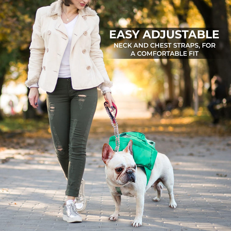 Dog Hiking Backpack Harness Lightweight, Adjustable, and Water-Resistant Pet Poopbag Holder for Outdoor Adventures,Puppy School or Everyday Walks (Medium) Medium - PawsPlanet Australia