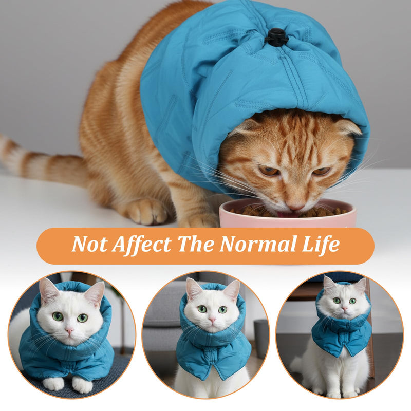 Cat Collar Lick Protection Cat - Soft Collar for Cats After Surgery, Adjustable Protection Against Licking & Scratching, for Cats and Small Dogs (Sky Blue, S) size - s