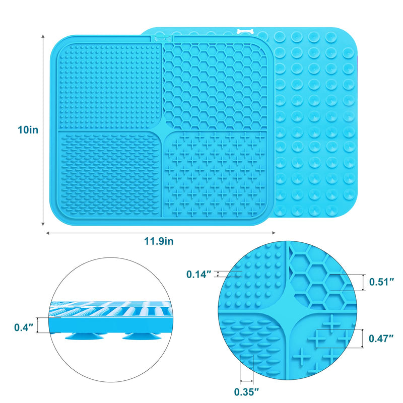 MateeyLife X Large Lick Mat for Dogs Large, Slow Feeder Dog Bowls Lick Pat for Large Dog, Dog Lick Mat for Anxiety Relief, Dog Enrichment Toys to Keep Them Busy, Dog Licking Mat for Bathing Blue 11.9'' × 10''XL-Blue - PawsPlanet Australia