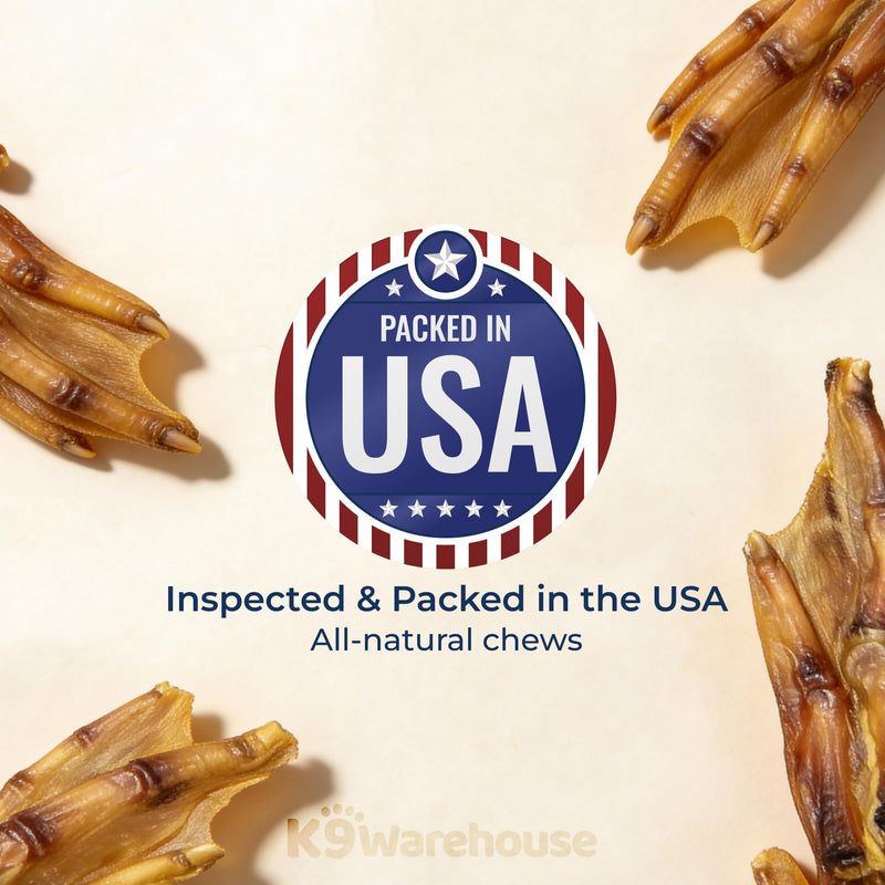 K9warehouse Duck Feet for Dogs – High Protein Dehydrated Dog Treats, Natural Crunchy Chews with Collagen, Glucosamine & Chondroitin for Joint & Hip Health, Dental Care, Small to Large Breeds (30 pcs) 30 Count - PawsPlanet Australia