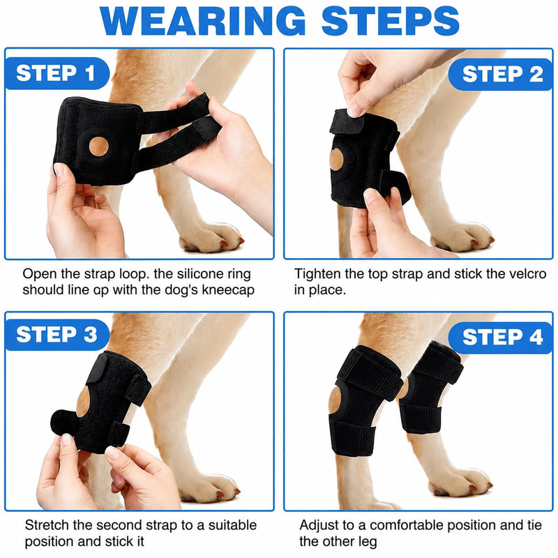 Knee brace for dog hind leg, lick protection for dog hind leg for joint and bone protection, support during arthritis and rehabilitation, dog hind leg brace in size M 18x13x1.5 cm