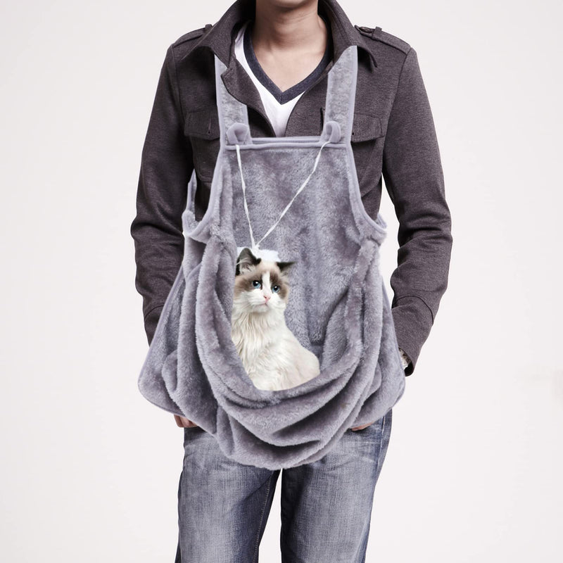 ULTECHNOVO Cat Carrier Apron - Hands-Free Pet Sling Pouch for Small Dogs & Kittens, Soft Plush Sleeping Bag with Shoulder Strap for Indoor Comfort & Outdoor Travel - PawsPlanet Australia