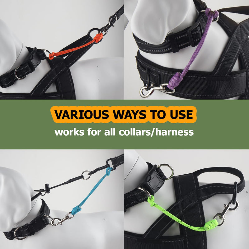 Pet Dog Safety Collar Clip 9" Backup Collars Clips 1000lb 4.3mm Paracord Safety Straps Light Weight High Pull Strength Reflective Design for Pets' Harness and All Collars (Black & Neon Green, 9") Black & Neon Green 9" - PawsPlanet Australia