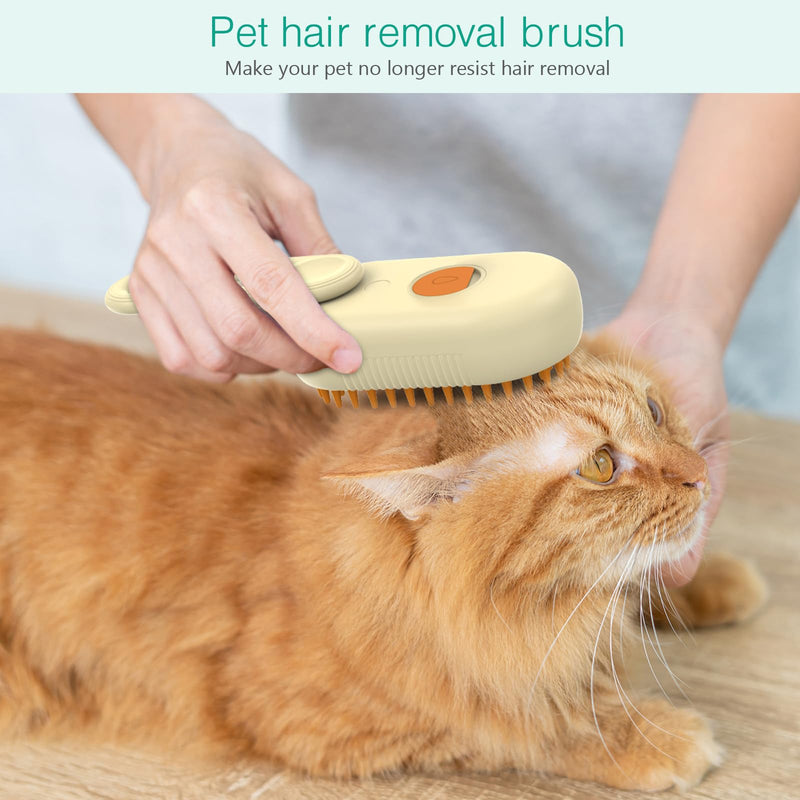 ORIA Cat Steam Brush, 3 in 1 Pet Spray Comb, Self Cleaning Steam Dog Cat Brush, Rechargeable Silicone Grooming Tool with Concealed Handle for Shedding, Hair Removal, Pet Massage - PawsPlanet Australia