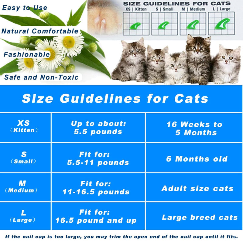 VICTHY 100pcs Boy Cat Nail Caps | Cat Nail Covers Cat Claw Covers for Boy Cat with Adhesive Glue and Applicators (L) Large - PawsPlanet Australia