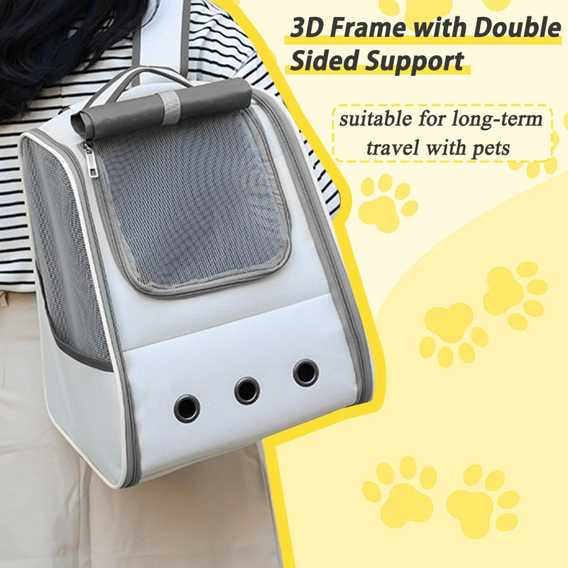 Tomtary Breathable Cat Carrier Backpack Pet Carrier for Small Dogs Multi-entrance Front Pack for Kitten Puppy Rucksack Carrying Airline Approved for Travel Hiking Camping Use Up to 16 Lbs