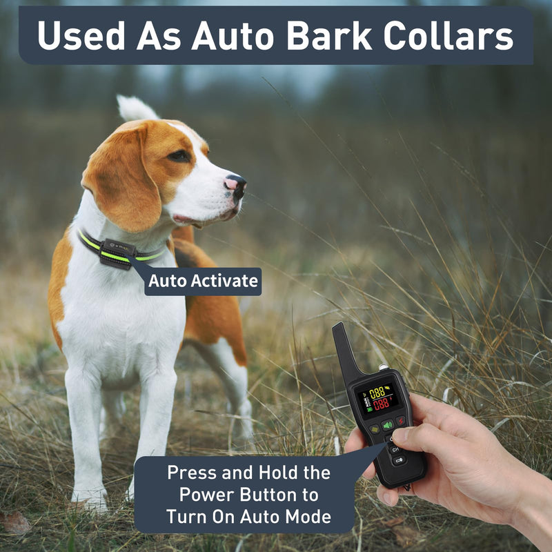 PetJoy Dog Bark Collar with Remote, Bark and Training Collar 2-in-1, Auto Bark Collar with Safe Shock (Level 1-100), Vibration (Level 1-100), Auto Mode (Sensitivity 1-5) and Beep - PawsPlanet Australia