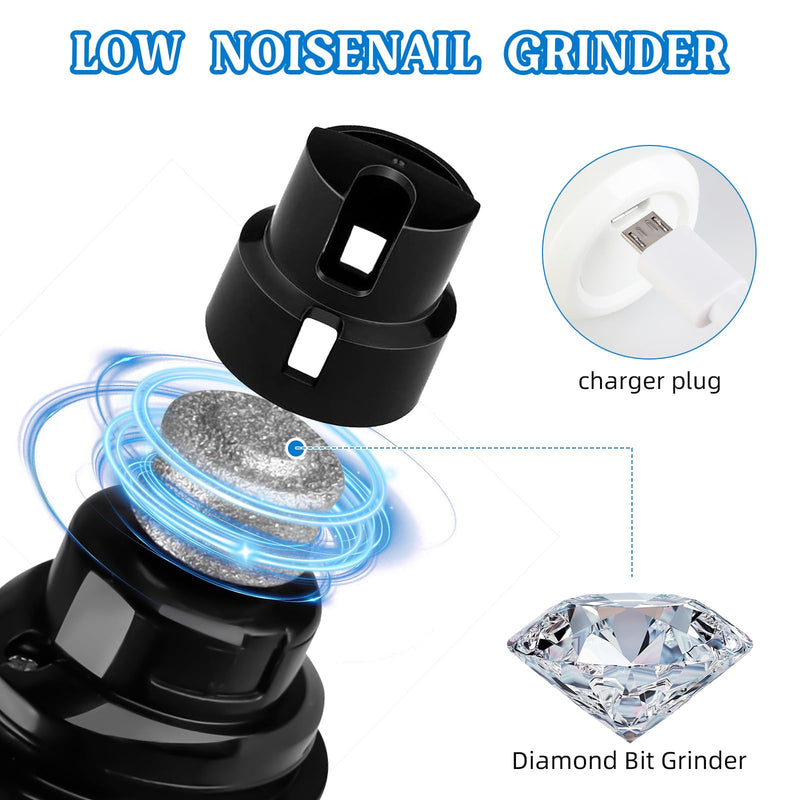 2-Speed Silent Groom Pro Nail Grinder, Rechargeable Quiet Dog Nail Trimmer, Gentle Electric Pet Nail Grinder Tool for Medium Small Dogs & Cats - PawsPlanet Australia